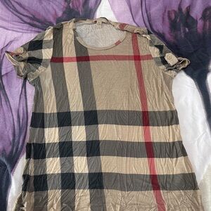 Burberry Tan and Black Checkered Top